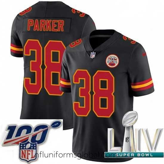 Alluring 2020 Super Bowl LIV Nike Kansas City Chiefs #38 Ron Parker Limited Black Rush Vapor Untouchable NFL Jersey