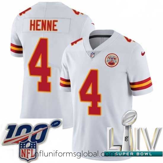 Irresistible 2020 Super Bowl LIV Nike Kansas City Chiefs #4 Chad Henne White Vapor Untouchable Limited Player NFL Jersey
