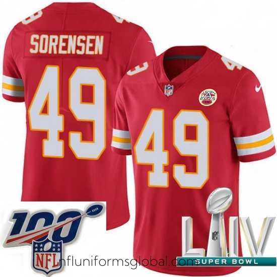 Alluring 2020 Super Bowl LIV Nike Kansas City Chiefs #49 Daniel Sorensen Red Team Color Vapor Untouchable Limited Player NFL Jersey