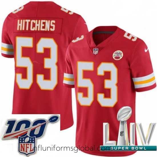 Divine 2020 Super Bowl LIV Nike Kansas City Chiefs #53 Anthony Hitchens Red Team Color Vapor Untouchable Limited Player NFL Jersey