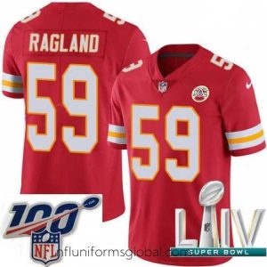 Sumptuous 2020 Super Bowl LIV Nike Kansas City Chiefs #59 Reggie Ragland Red Team Color Vapor Untouchable Limited Player NFL Jersey