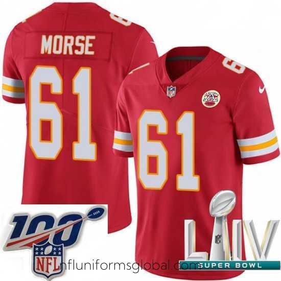 Divine 2020 Super Bowl LIV Nike Kansas City Chiefs #61 Mitch Morse Red Team Color Vapor Untouchable Limited Player NFL Jersey