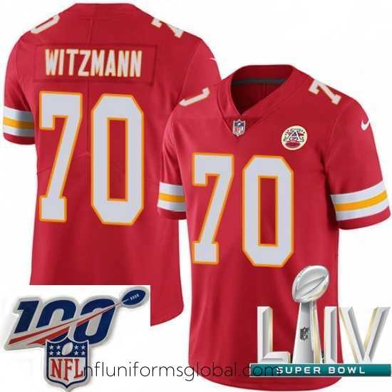 Gorgeous 2020 Super Bowl LIV Nike Kansas City Chiefs #70 Bryan Witzmann Red Team Color Vapor Untouchable Limited Player NFL Jersey