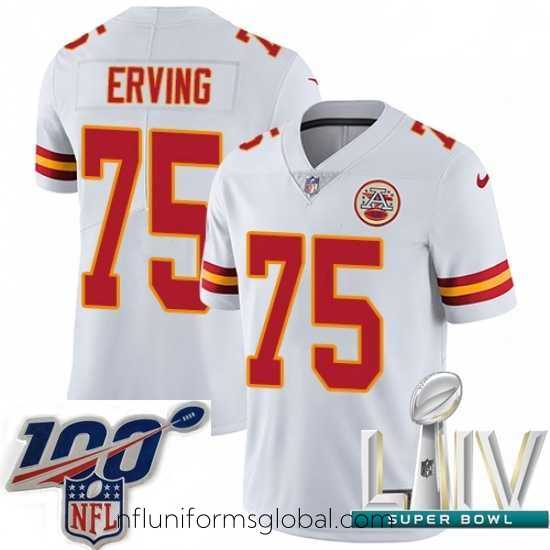 Exquisite 2020 Super Bowl LIV Nike Kansas City Chiefs #75 Cameron Erving White Vapor Untouchable Limited Player NFL Jersey