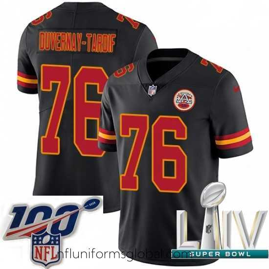 Alluring 2020 Super Bowl LIV Nike Kansas City Chiefs #76 Laurent Duvernay-Tardif Limited Black Rush Vapor Untouchable NFL Jersey