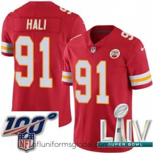 Enchanting 2020 Super Bowl LIV Nike Kansas City Chiefs #91 Tamba Hali Red Team Color Vapor Untouchable Limited Player NFL Jersey