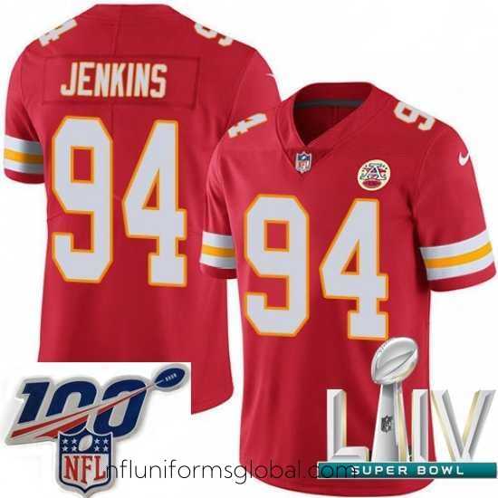 Divine 2020 Super Bowl LIV Nike Kansas City Chiefs #94 Jarvis Jenkins Red Team Color Vapor Untouchable Limited Player NFL Jersey