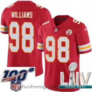 Irresistible 2020 Super Bowl LIV Nike Kansas City Chiefs #98 Xavier Williams Red Team Color Vapor Untouchable Limited Player NFL Jersey