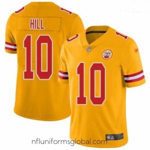 Sumptuous Chiefs 10 Tyreek Hill Gold Stitched Football Limited Inverted Legend Jersey