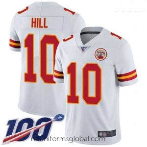 Sumptuous Chiefs #10 Tyreek Hill White Stitched Football 100th Season Vapor Limited Jersey