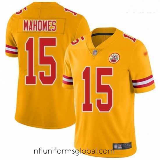 Alluring Chiefs #15 Patrick Mahomes Gold Stitched Football Limited Inverted Legend Jersey
