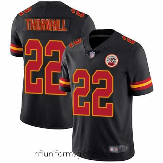 Sumptuous Chiefs 22 Juan Thornhill Black Stitched Football Limited Rush Jersey