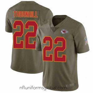 Alluring Chiefs 22 Juan Thornhill Olive Stitched Football Limited 2017 Salute to Service Jersey