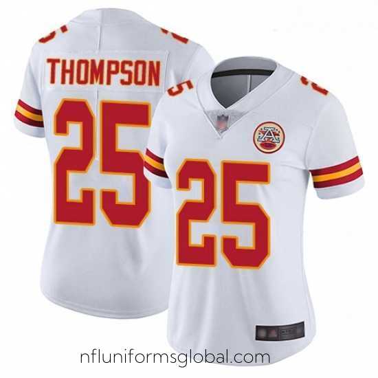 Stunning Chiefs #25 Darwin Thompson White Stitched Football Vapor Untouchable Limited Jersey