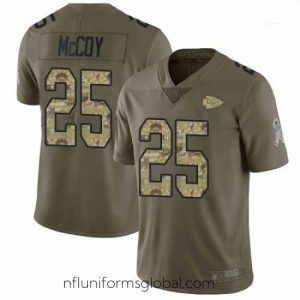 Ravishing Chiefs 25 LeSean McCoy Olive Camo Stitched Football Limited 2017 Salute To Service Jersey