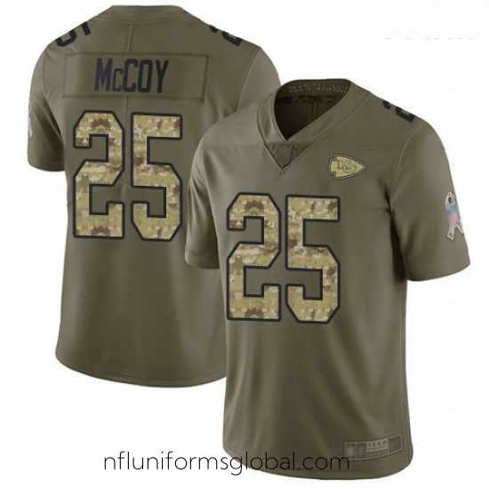 Divine Chiefs #25 LeSean McCoy Olive Camo Stitched Football Limited 2017 Salute to Service Jersey