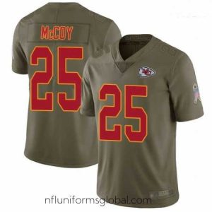 Stunning Chiefs 25 LeSean McCoy Olive Stitched Football Limited 2017 Salute To Service Jersey