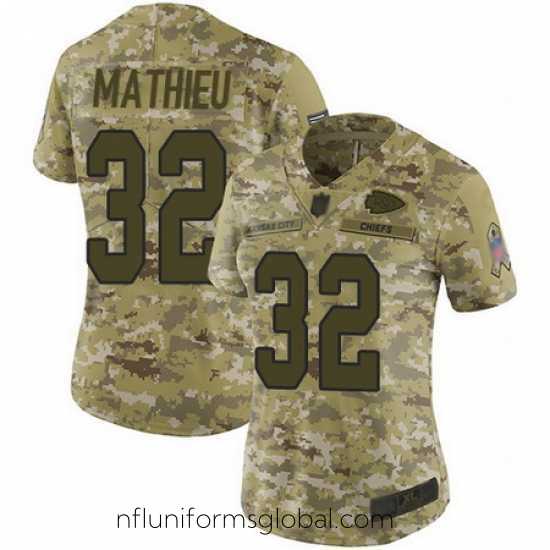 Alluring Chiefs 32 Tyrann Mathieu Camo Womens Stitched Football Limited 2018 Salute to Service Jersey