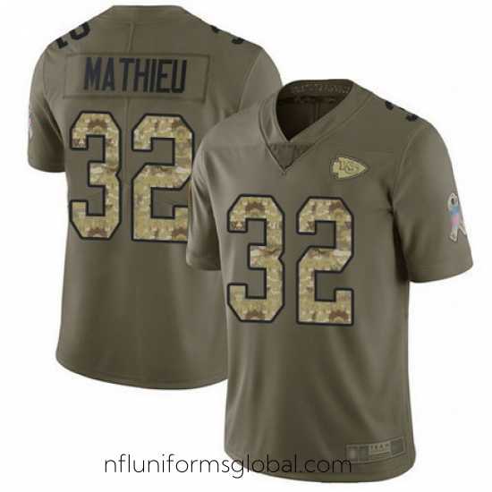 Gorgeous Chiefs 32 Tyrann Mathieu Olive Camo Stitched Football Limited 2017 Salute to Service Jersey