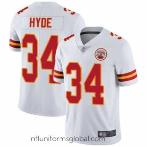 Gorgeous Chiefs 34 Carlos Hyde White Vapor Untouchable Limited Jersey