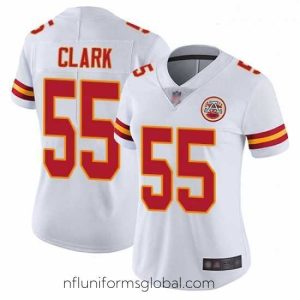 Gorgeous Chiefs #55 Frank Clark White Stitched Football Vapor Untouchable Limited Jersey
