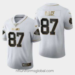 Exquisite Chiefs 87 Travis Kelce White 100th Season Vapor Untouchable Limited Jersey