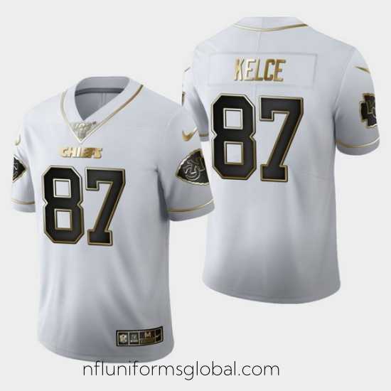 Exquisite Chiefs 87 Travis Kelce White 100th Season Vapor Untouchable Limited Jersey