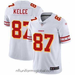 Exquisite Chiefs 87 Travis Kelce White Mens Stitched Football Limited Team Logo Fashion Jersey