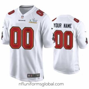 Stunning Custom Buccaneers White Super Bowl Lv Game Fashion Jersey