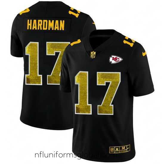 Irresistible Kansas City Chiefs 17 Mecole Hardman Black Nike Golden Sequin Vapor Limited NFL Jersey