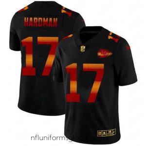 Irresistible Kansas City Chiefs 17 Mecole Hardman Black Nike Red Orange Stripe Vapor Limited NFL Jersey