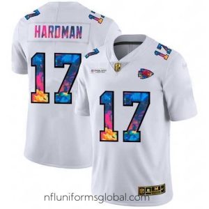 Stunning Kansas City Chiefs 17 Mecole Hardman White Nike Multi Color 2020 NFL Crucial Catch Limited NFL Jersey