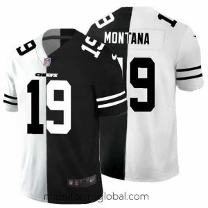 Sumptuous Kansas City Chiefs 19 Joe Montana Black V White Peace Split Nike Vapor Untouchable Limited NFL Jersey