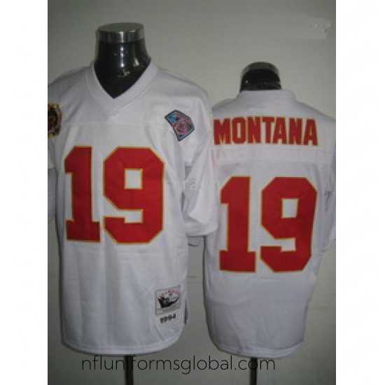 Sumptuous Kansas City Chiefs 19 Joe Montana throwback white