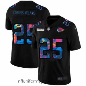 Ravishing Kansas City Chiefs 25 Clyde Edwards Helaire Nike Multi Color Black 2020 NFL Crucial Catch Vapor Untouchable Limited Jersey