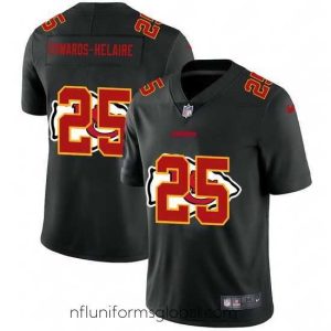 Sumptuous Kansas City Chiefs 25 Clyde Edwards Helaire Nike Team Logo Dual Overlap Limited NFL Jersey Black