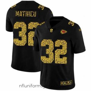Divine Kansas City Chiefs 32 Tyrann Mathieu Nike Leopard Print Fashion Vapor Limited NFL Jersey Black