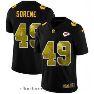 Gorgeous Kansas City Chiefs 49 Daniel Sorensen Black Nike Golden Sequin Vapor Limited NFL Jersey