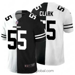 Irresistible Kansas City Chiefs 55 Frank Clark Black V White Peace Split Nike Vapor Untouchable Limited NFL Jersey
