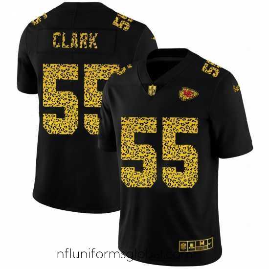 Gorgeous Kansas City Chiefs 55 Frank Clark Nike Leopard Print Fashion Vapor Limited NFL Jersey Black
