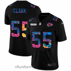 Ravishing Kansas City Chiefs 55 Frank Clark Nike Multi Color Black 2020 NFL Crucial Catch Vapor Untouchable Limited Jersey