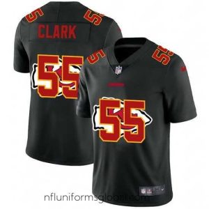 Sumptuous Kansas City Chiefs 55 Frank Clark Nike Team Logo Dual Overlap Limited NFL Jersey Black