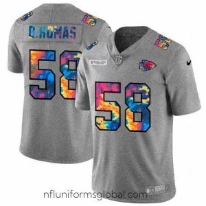 Exquisite Kansas City Chiefs 58 Derrick Thomas Nike Multi Color 2020 NFL Crucial Catch NFL Jersey Greyheather