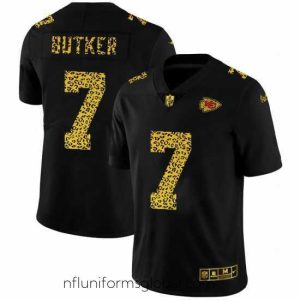 Divine Kansas City Chiefs 7 Harrison Butker Nike Leopard Print Fashion Vapor Limited NFL Jersey Black