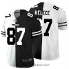 Gorgeous Kansas City Chiefs 87 Travis Kelce Black V White Peace Split Nike Vapor Untouchable Limited NFL Jersey