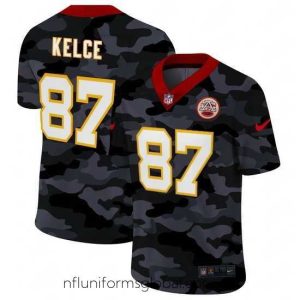 Alluring Kansas City Chiefs 87 Travis Kelce Nike 2020 Black CAMO Vapor Untouchable Limited Stitched NFL Jersey