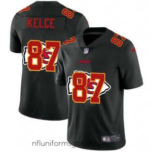 Sumptuous Kansas City Chiefs 87 Travis Kelce Nike Team Logo Dual Overlap Limited NFL Jersey Black