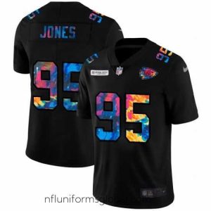 Exquisite Kansas City Chiefs 95 Chris Jones Nike Multi Color Black 2020 NFL Crucial Catch Vapor Untouchable Limited Jersey