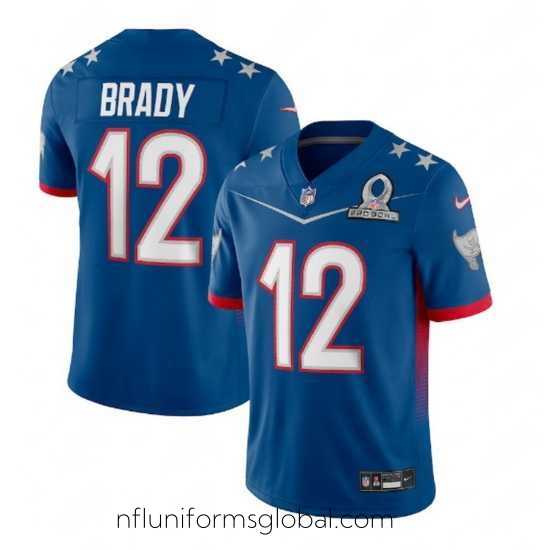 Exquisite 2022 NFL Pro Bowl Tampa Bay Buccaneers #12 Tom Brady NFC Blue Jersey