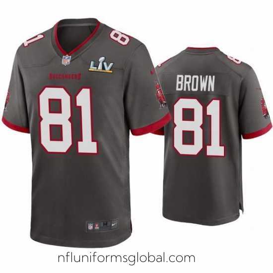 Ravishing Antonio Brown Buccaneers Pewter Super Bowl Lv Game Jersey